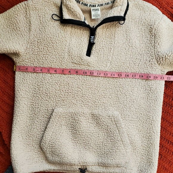 Victorias Secret Pink Womens Pullover Sherpa Sweater Beige Size M - Picture 12 of 12